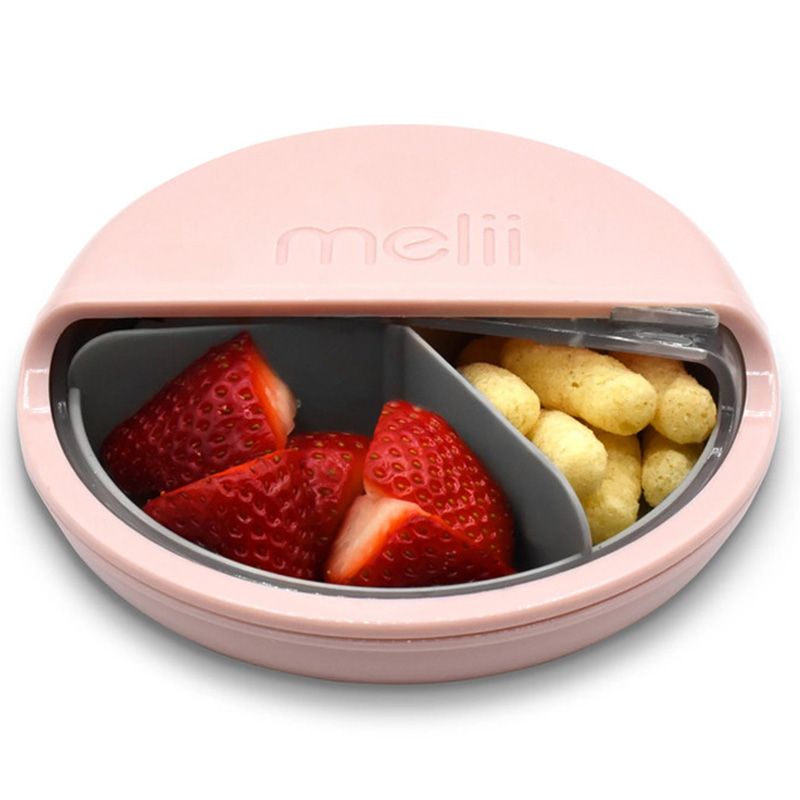 Melii - Spin 3 Compartment Snack Container - Pink