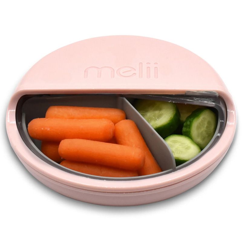 Melii - Spin 3 Compartment Snack Container - Pink