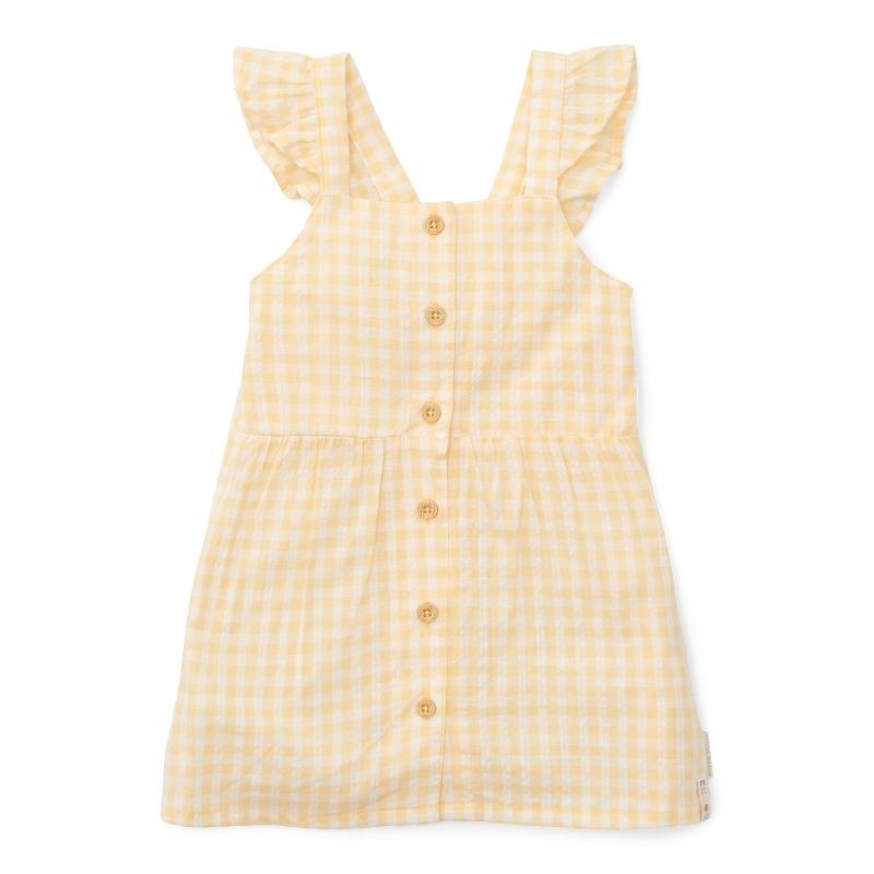 Little Dutch - Girl's Sunshine Checks Sleeveless Summer Dress - Yellow