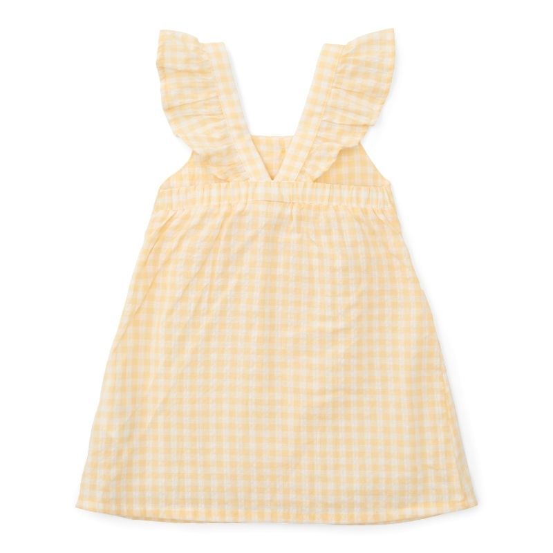 Little Dutch - Girl's Sunshine Checks Sleeveless Summer Dress - Yellow