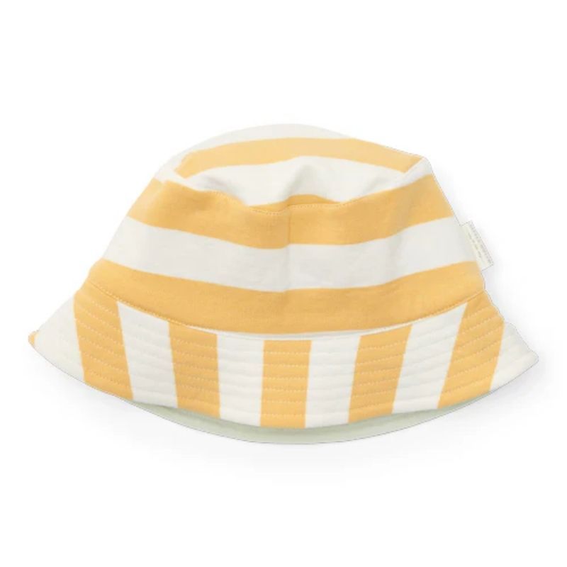 Little Dutch - Reversible Hat - Honey Stripes / Farm Green