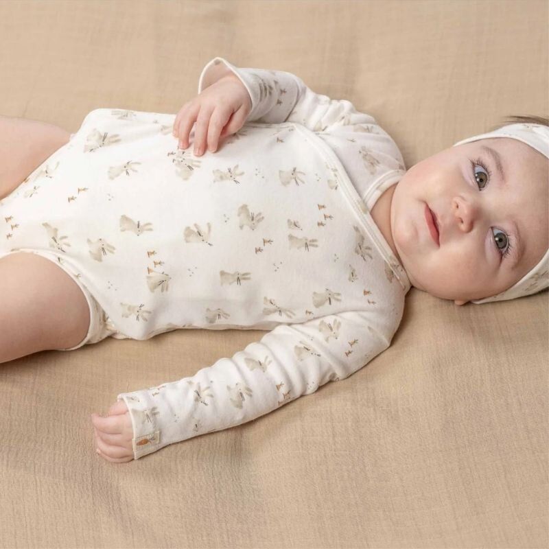 Little Dutch - Long Sleeve Wrap Bodysuit - Baby Bunny