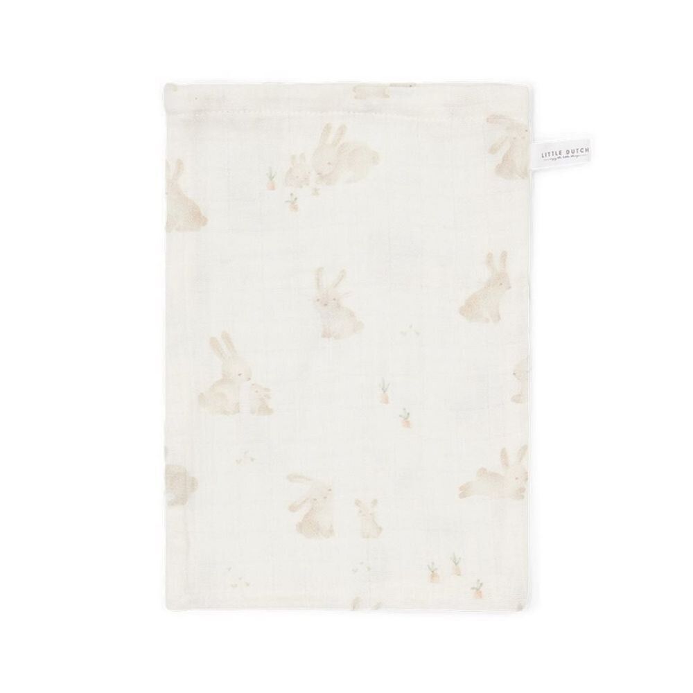 Little Dutch - Washcloths Set Muslin - Baby Bunny - Beige