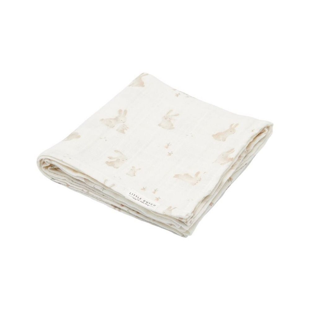 Little Dutch - Swaddles Set Muslin  70x70cm - Baby Bunny - Beige