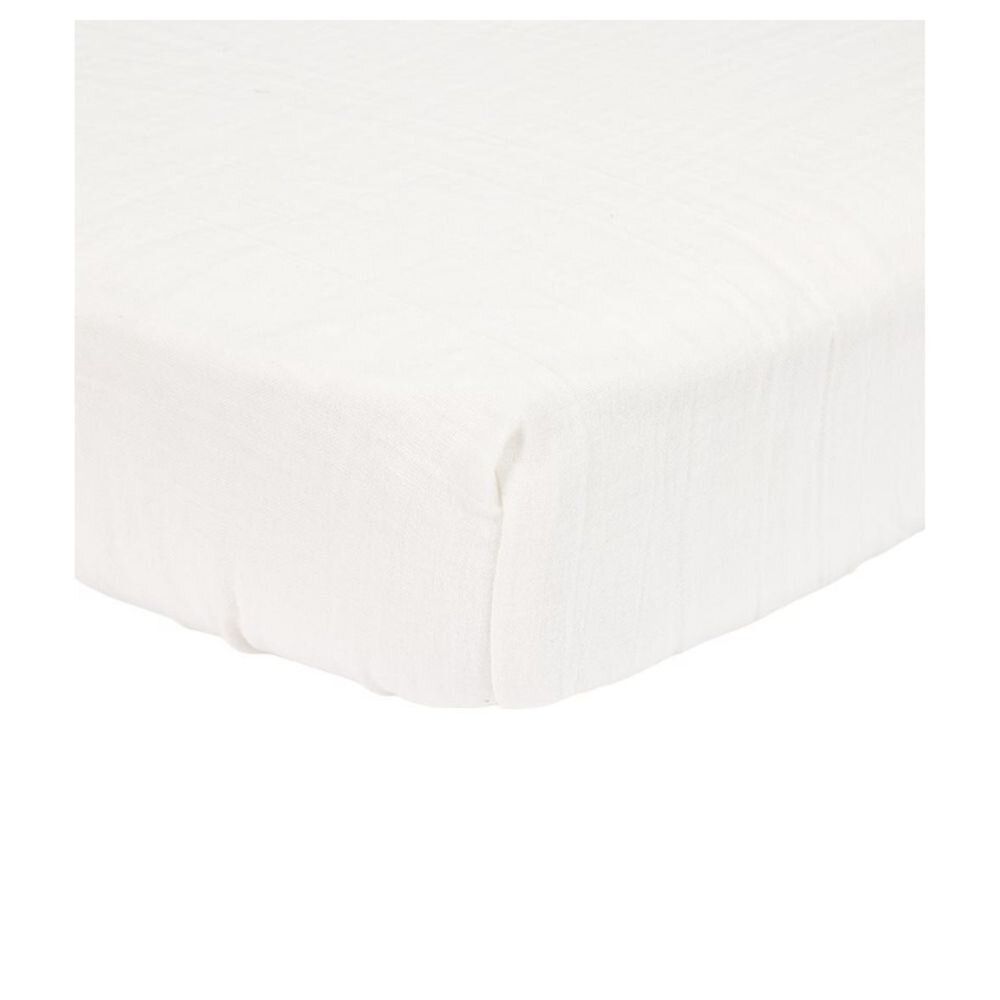 Little Dutch - Fitted Muslin Cot Sheet - Soft White - 60x120 cm