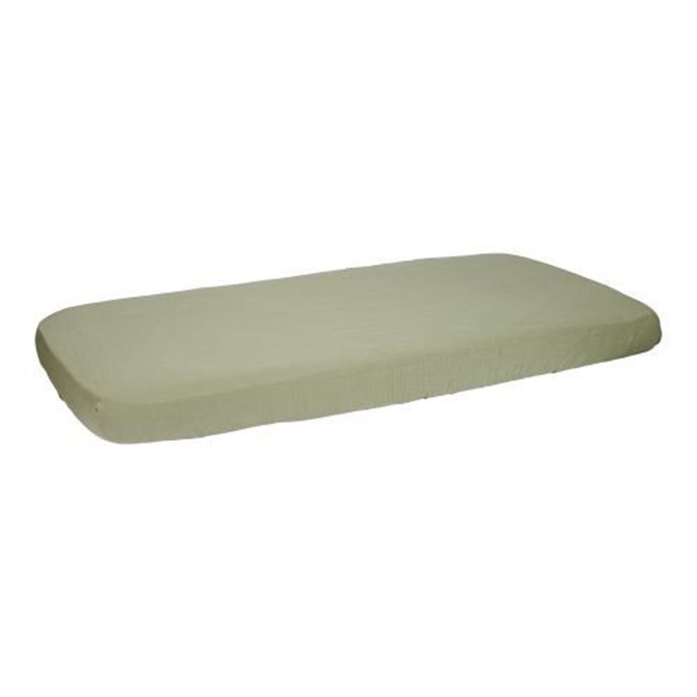 Little Dutch - Fitted Muslin Cot Sheet - Olive - 60x120 cm