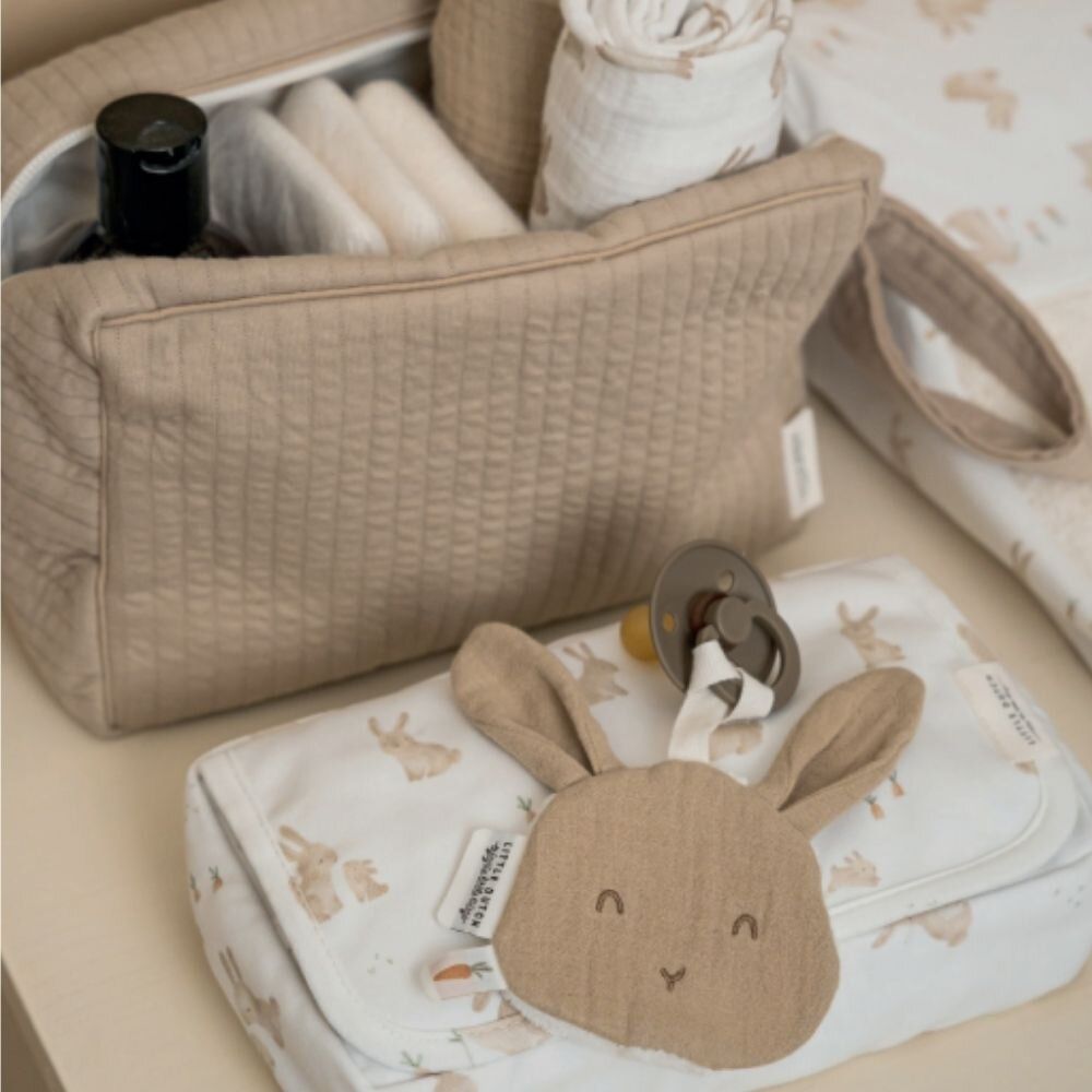 Little Dutch - Pacifier Cloth Muslin Bunny - Beige