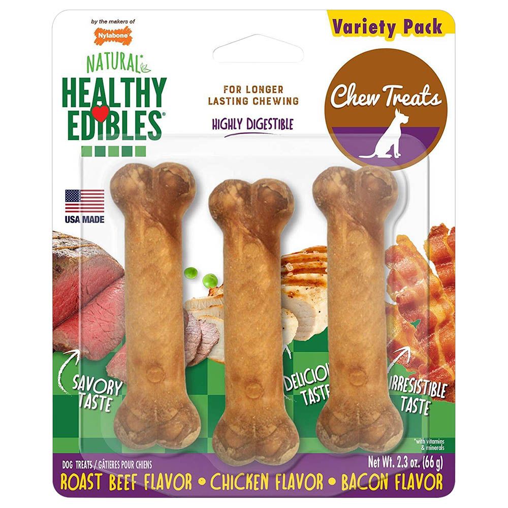 Nylabone - Chew Treats - Roast Beef, Chicken, Bacon - 66 g - 3pcs