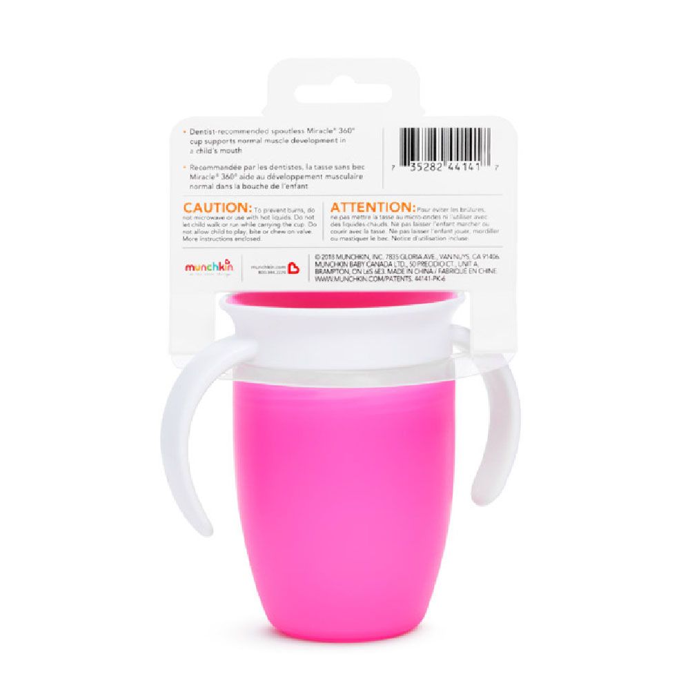 Munchkin - Miracle 360 Degree Baby Trainer Cup 6m+ - 207ml - Pink