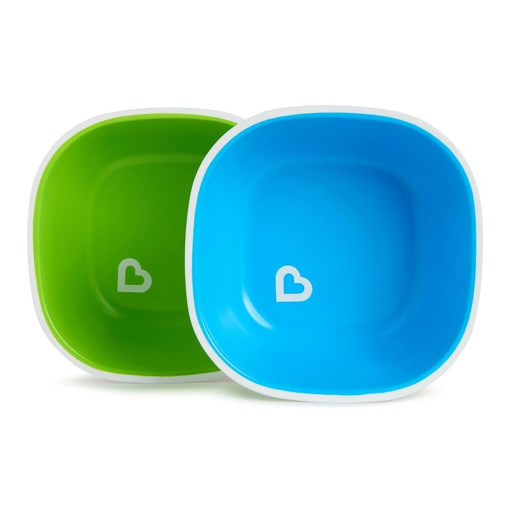 Munchkin - Splash 4 Piece Toddler Divided Plates - Blue & Green