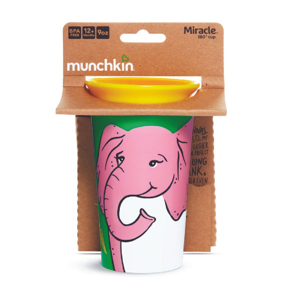 Munchkin - Miracle 360 Degree Degree WildLove Toddler Sippy Cup 12m+ - 266ml - Elephant