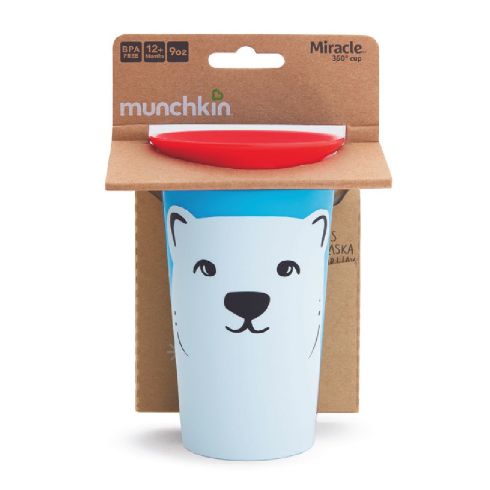 Munchkin - Miracle 360 Degree Degree WildLove Toddler Sippy Cup 12m+ - 266ml - Polar Bear