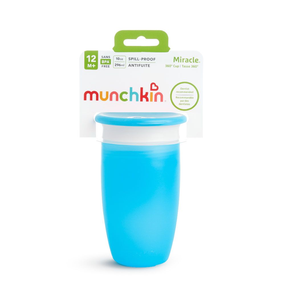 Munchkin - Miracle 360 Degree Baby Sippy Cup 12m+ with Lid - 296 ml - Blue