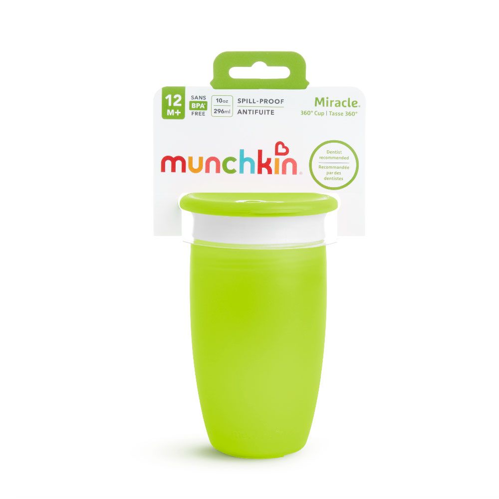 Munchkin - Miracle 360 Degree Baby Sippy Cup 12m+ with Lid - 296 ml - Green