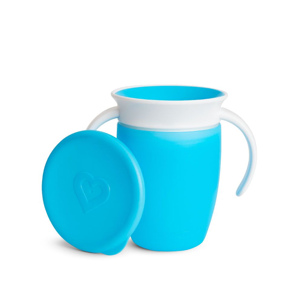 Munchkin - Miracle 360 Degree Baby Trainer Cup with Lid 6m+ - 207ml - Blue