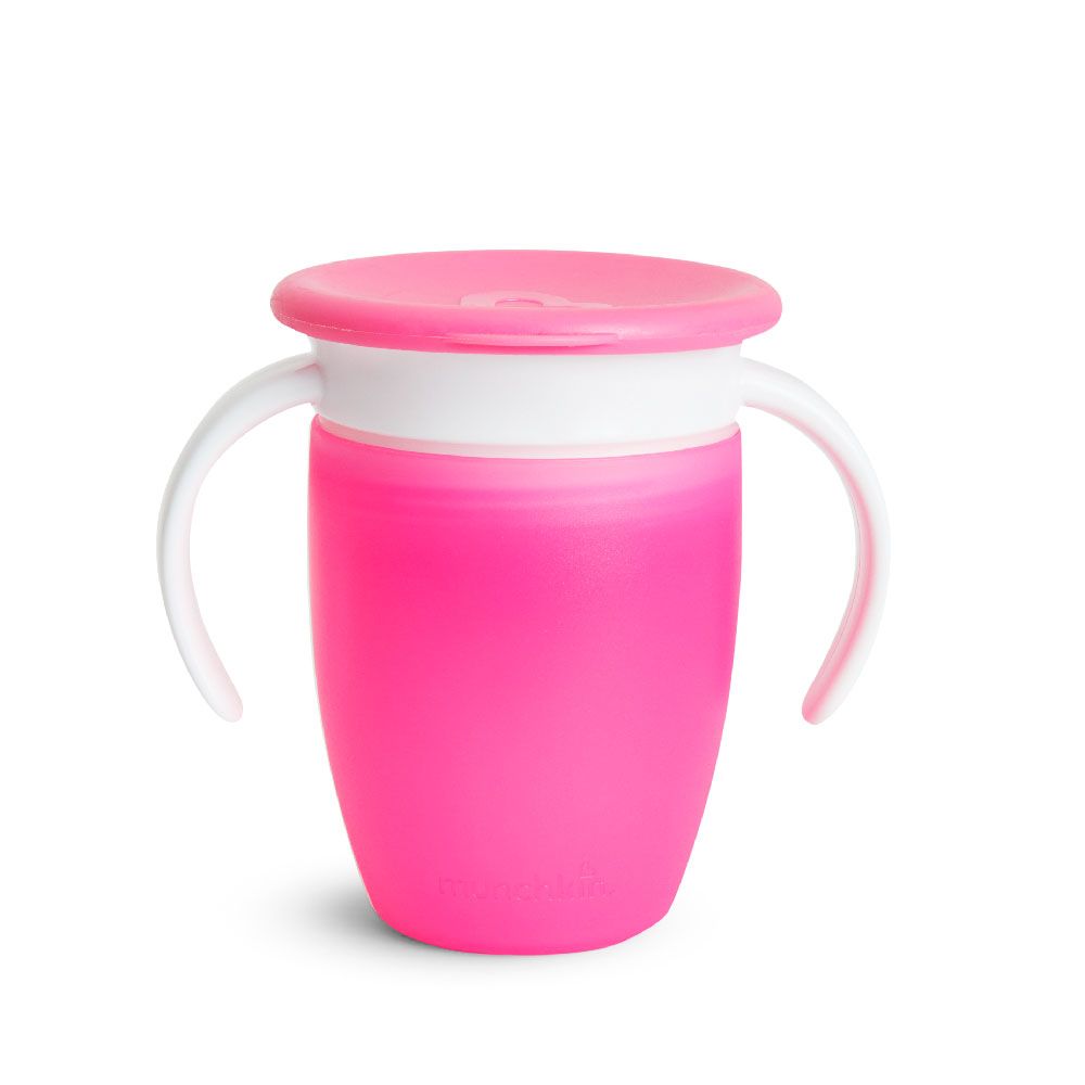 Munchkin - Miracle 360 Degree Baby Trainer Cup with Lid 6m+ - 207ml - Pink