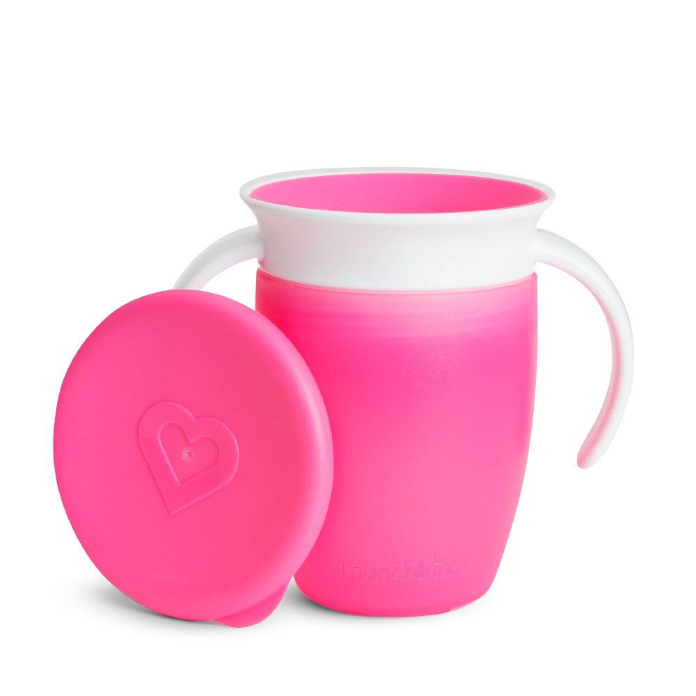 Munchkin - Miracle 360 Degree Baby Trainer Cup with Lid 6m+ - 207ml - Pink