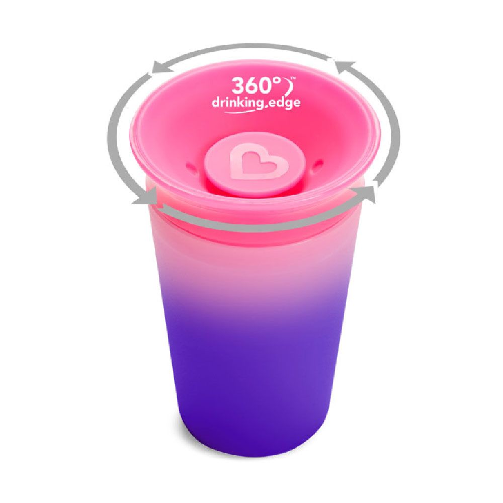 Munchkin - Miracle 360 Degree Colour Changing Toddler Sippy Cup 12m+ - 266ml - Pink