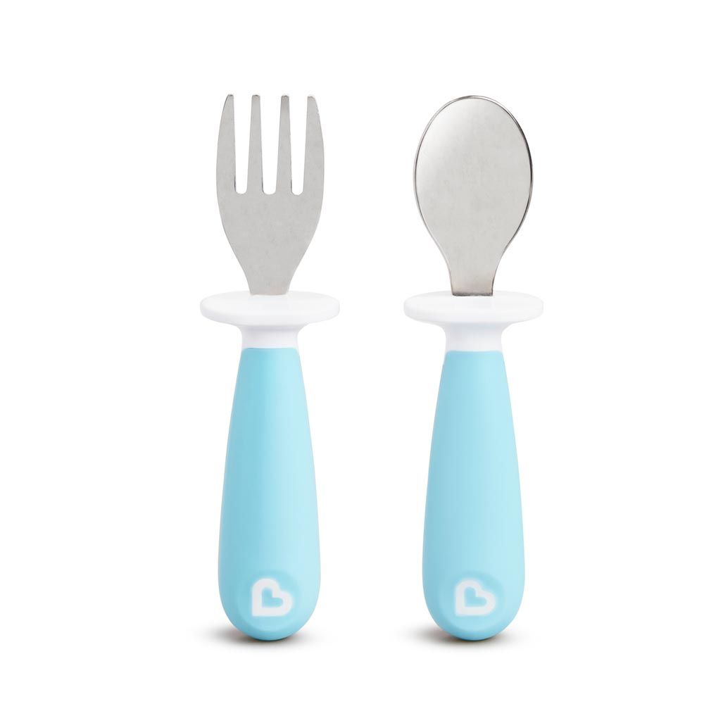 Munchkin - Raise Toddler Fork & Spoon Set 12m+ - Blue - Pack of 2