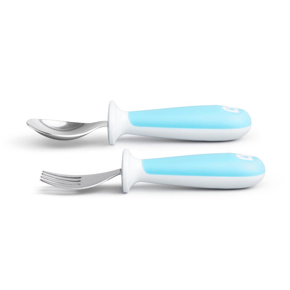 Munchkin - Raise Toddler Fork & Spoon Set 12m+ - Blue - Pack of 2