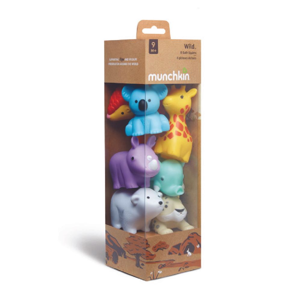 Munchkin - WildLove Bath Squirts Bath Toys - Pack of 8 - 9m+