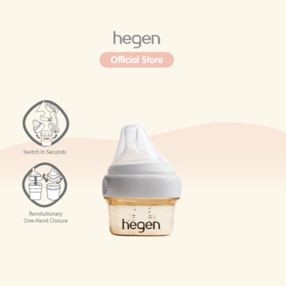 Hegen - PCTO Feeding Bottle 60ml PPSU W/ Extra Slow Flow Teat 0M+ - White