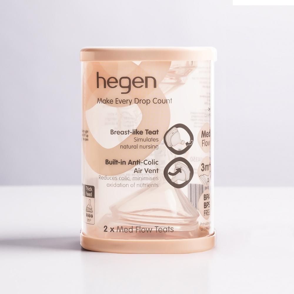 Hegen - Teat Medium Flow 3-6M - Pack of 2 - White