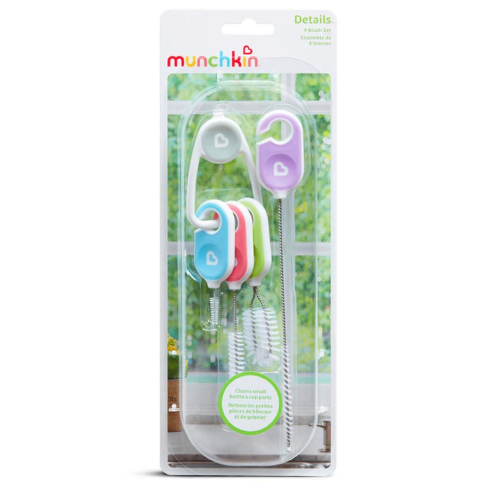 Munchkin - Details Bottle & Cup Cleaning Brush Set - Pack of 4