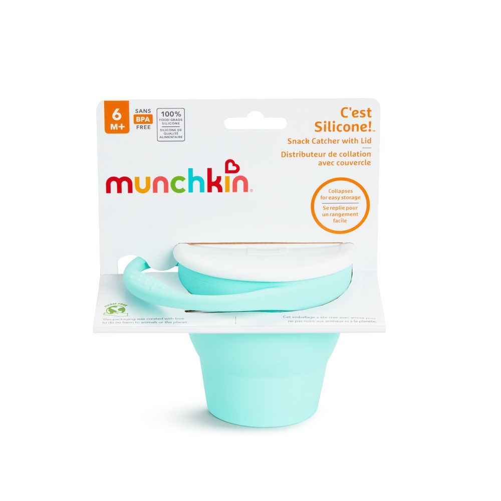 Munchkin - C'est Silicone Snack Catcher with Lid 6m+ - Coral