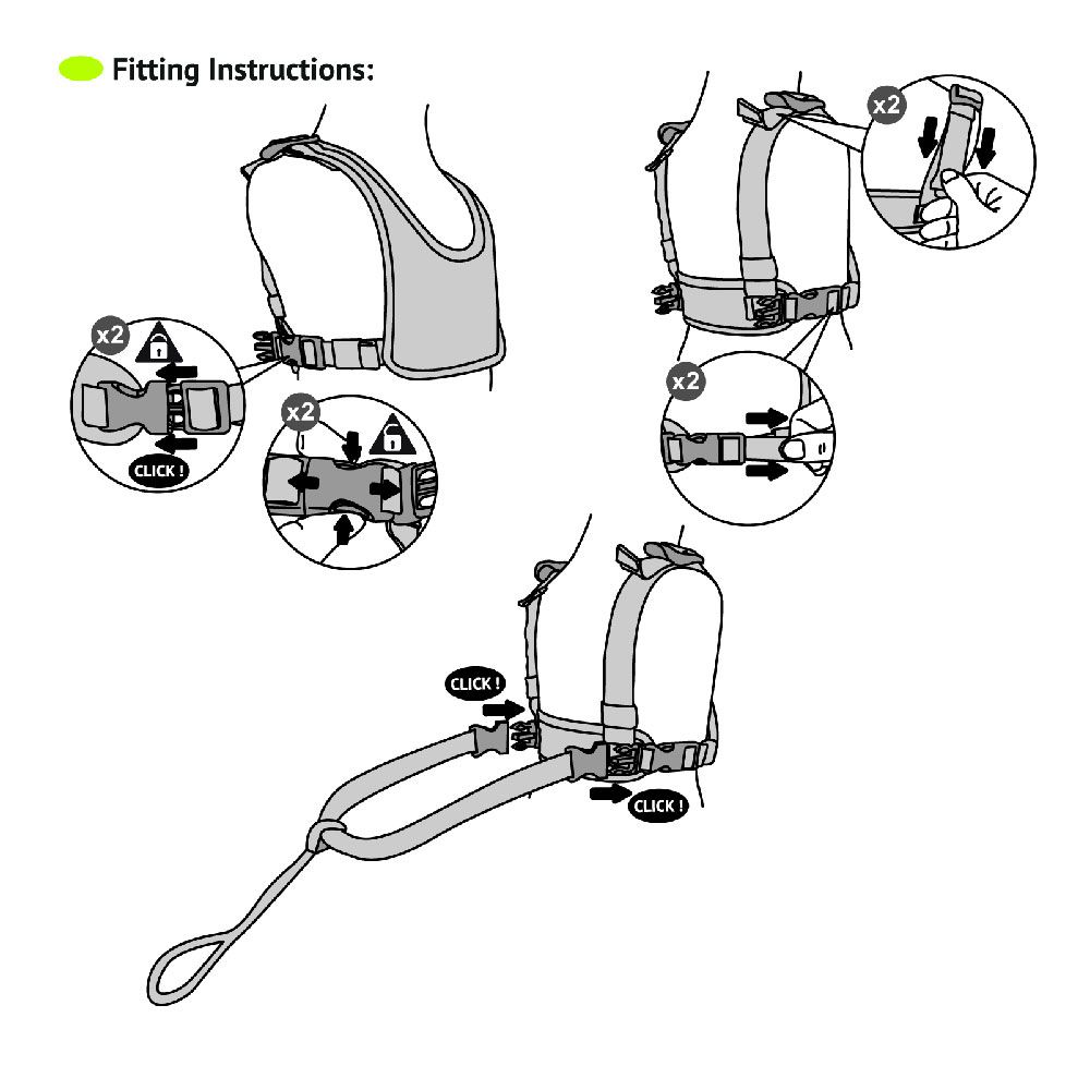 Clippasafe - Padded Harness & Reins - Elephant Motif