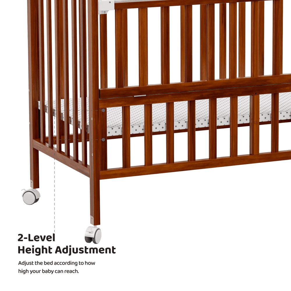 Moon - Wooden Portable Crib - Golden Brown