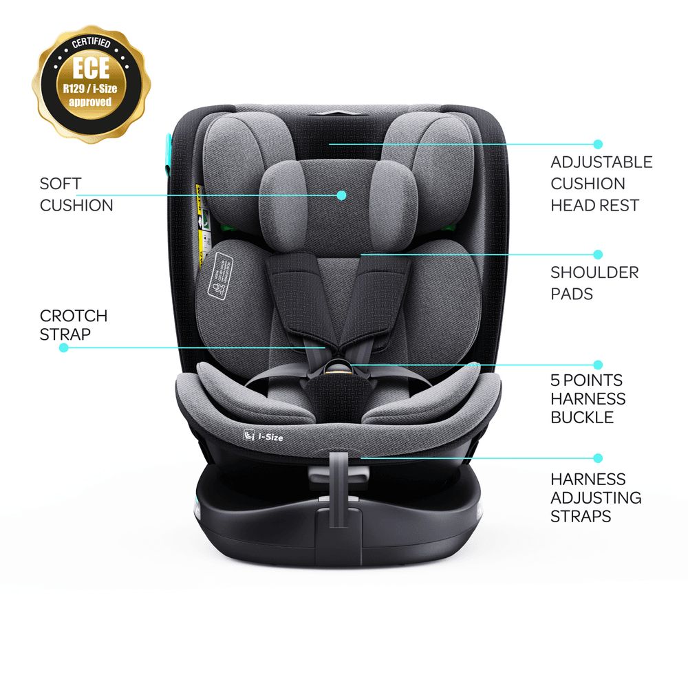 Moon - Gyro Pro I-Size 360 Degree Rotating Car Seat - Grey