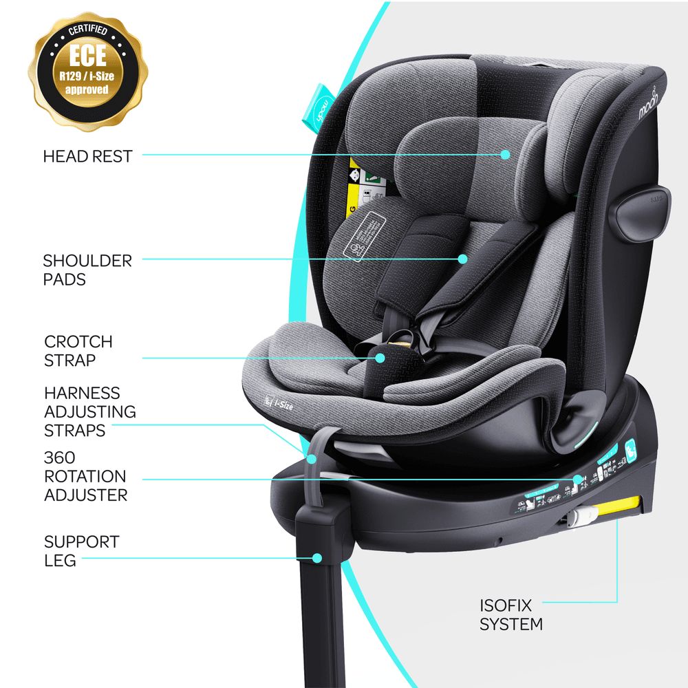 Moon - Gyro Pro Plus I-Size 360 Degree Rotating Car Seat - Grey