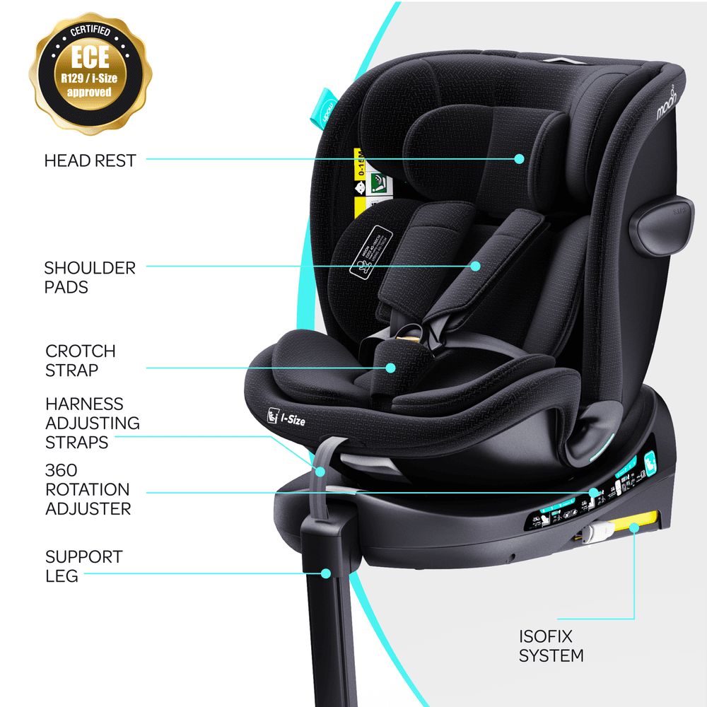 Moon - Gyro Pro Plus I-Size 360 Degree Rotating Car Seat - Black