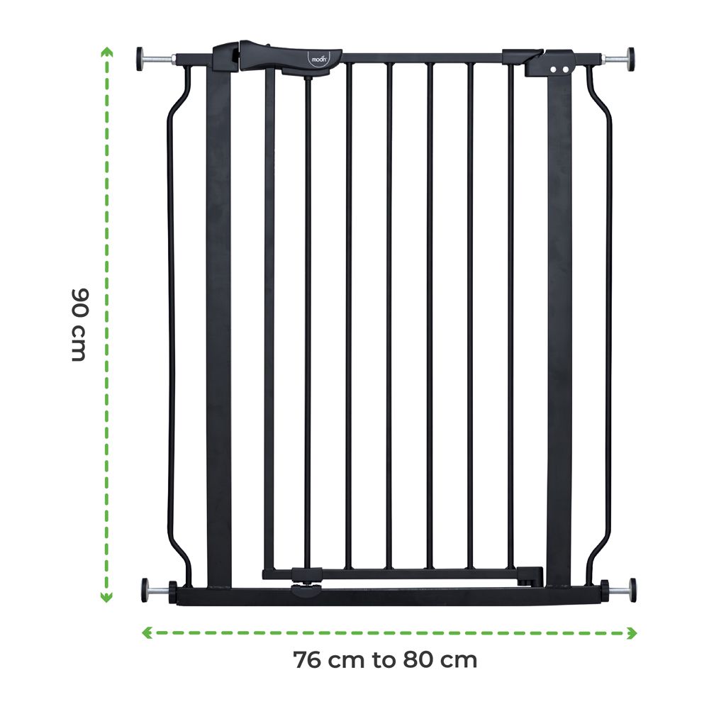 Moon - Secura Baby Safety Gate - Black - 76-80 cm