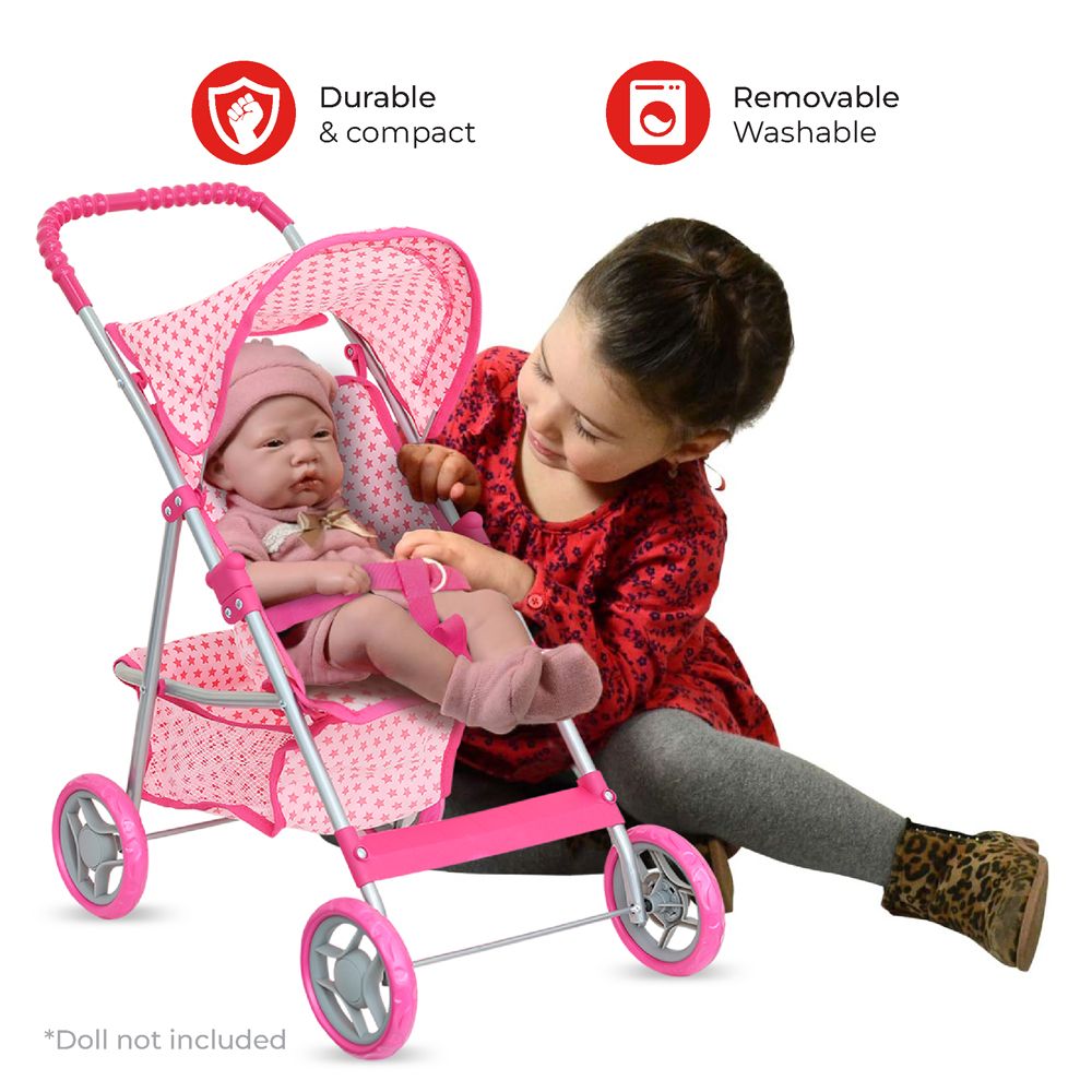 Moon - Baby Doll Stroller - Pink