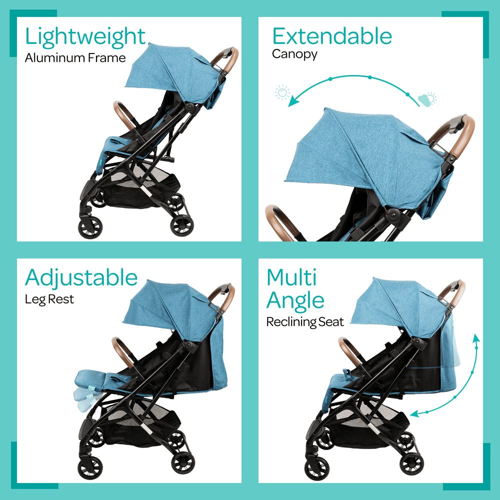 MOON - Ritzi-Lite Baby Cabin Stroller - Blue