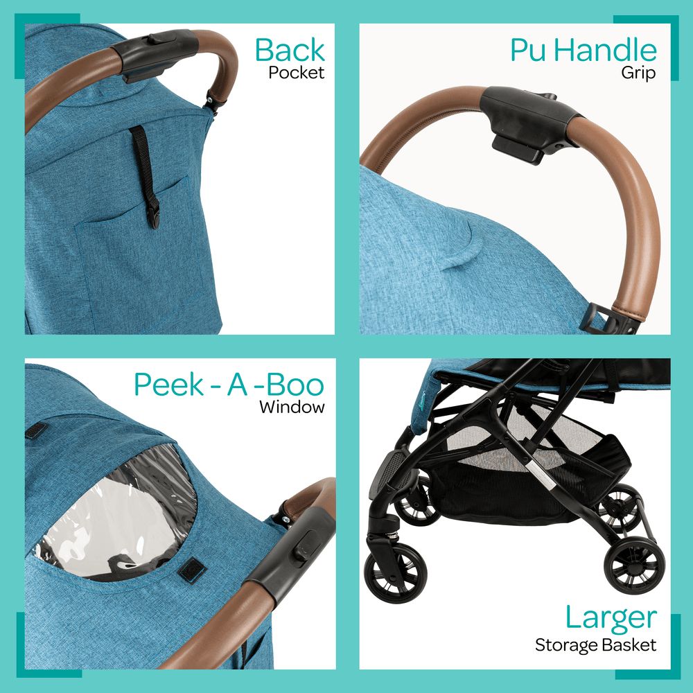 MOON - Ritzi-Lite Baby Cabin Stroller - Blue