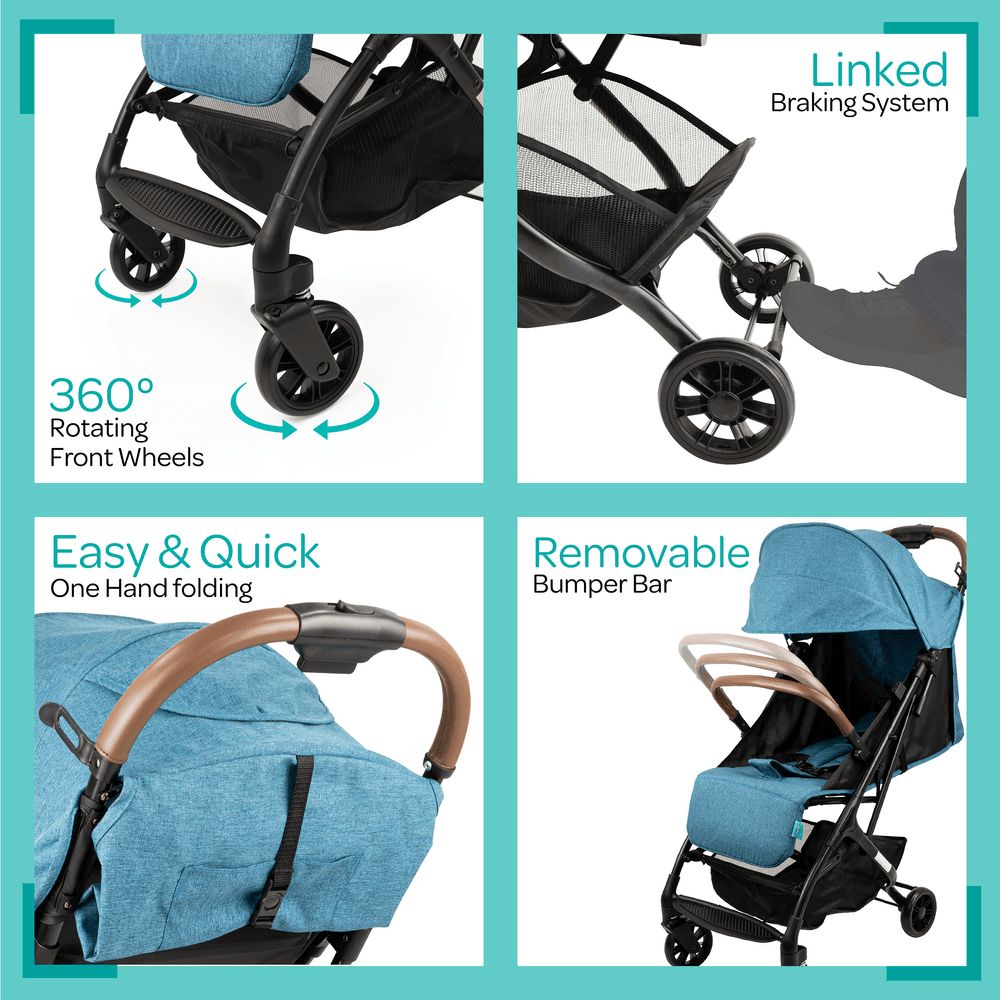 MOON - Ritzi-Lite Baby Cabin Stroller - Blue