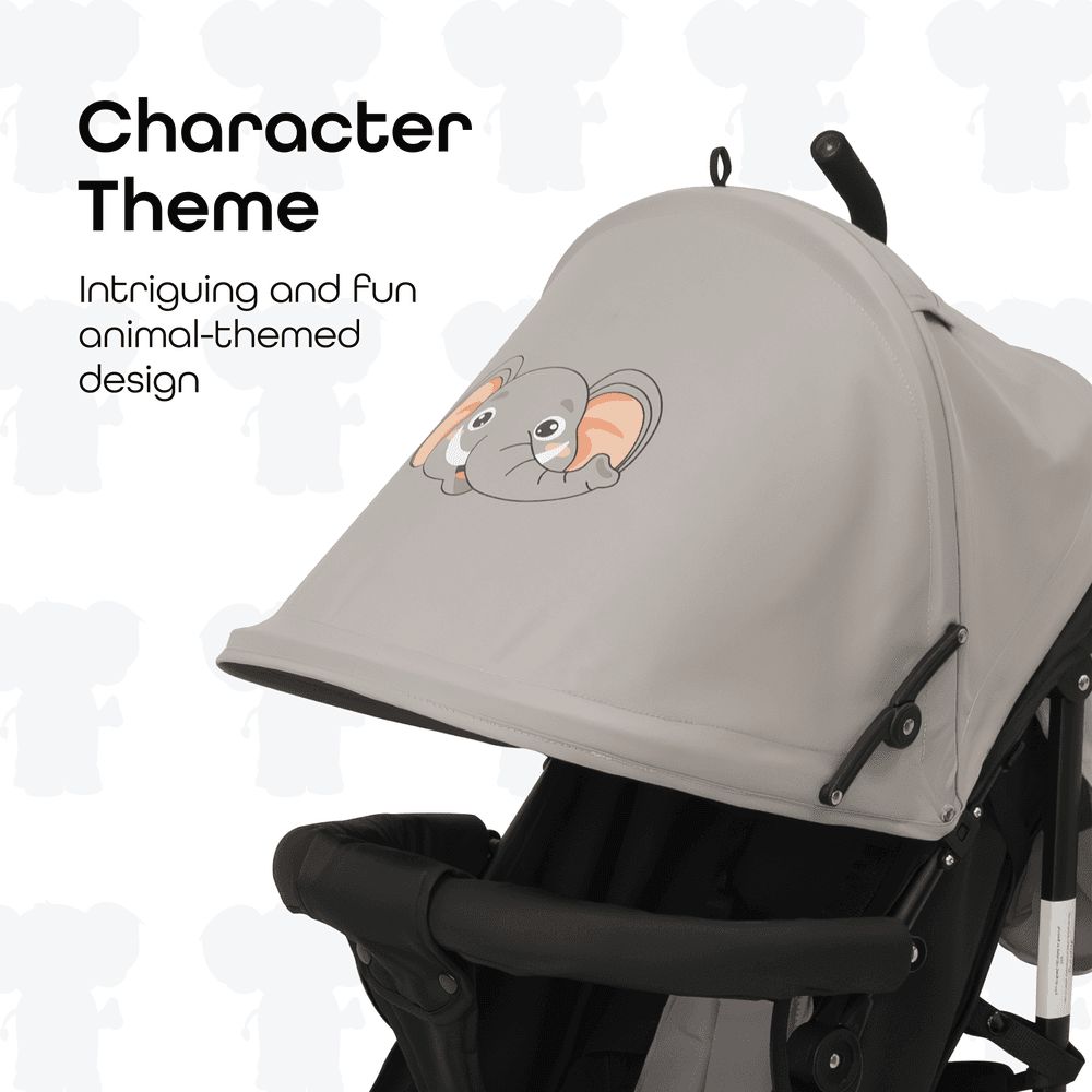 Moon Safari - The Elephant Character Umbrella Stroller - Grey