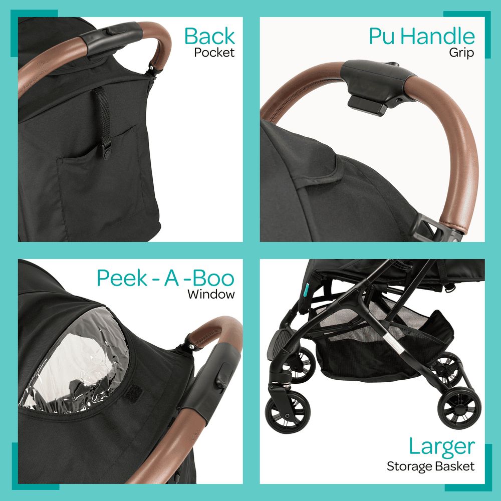 MOON - Ritzi-Lite Baby Cabin Stroller - Black