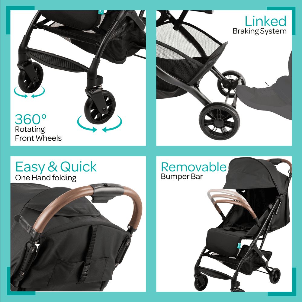 MOON - Ritzi-Lite Baby Cabin Stroller - Black