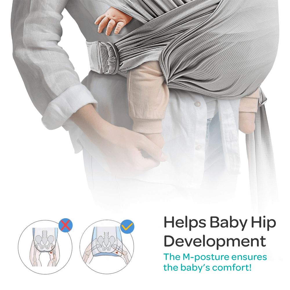 Moon - KaryGo Baby Sling Carrier - Mid Grey