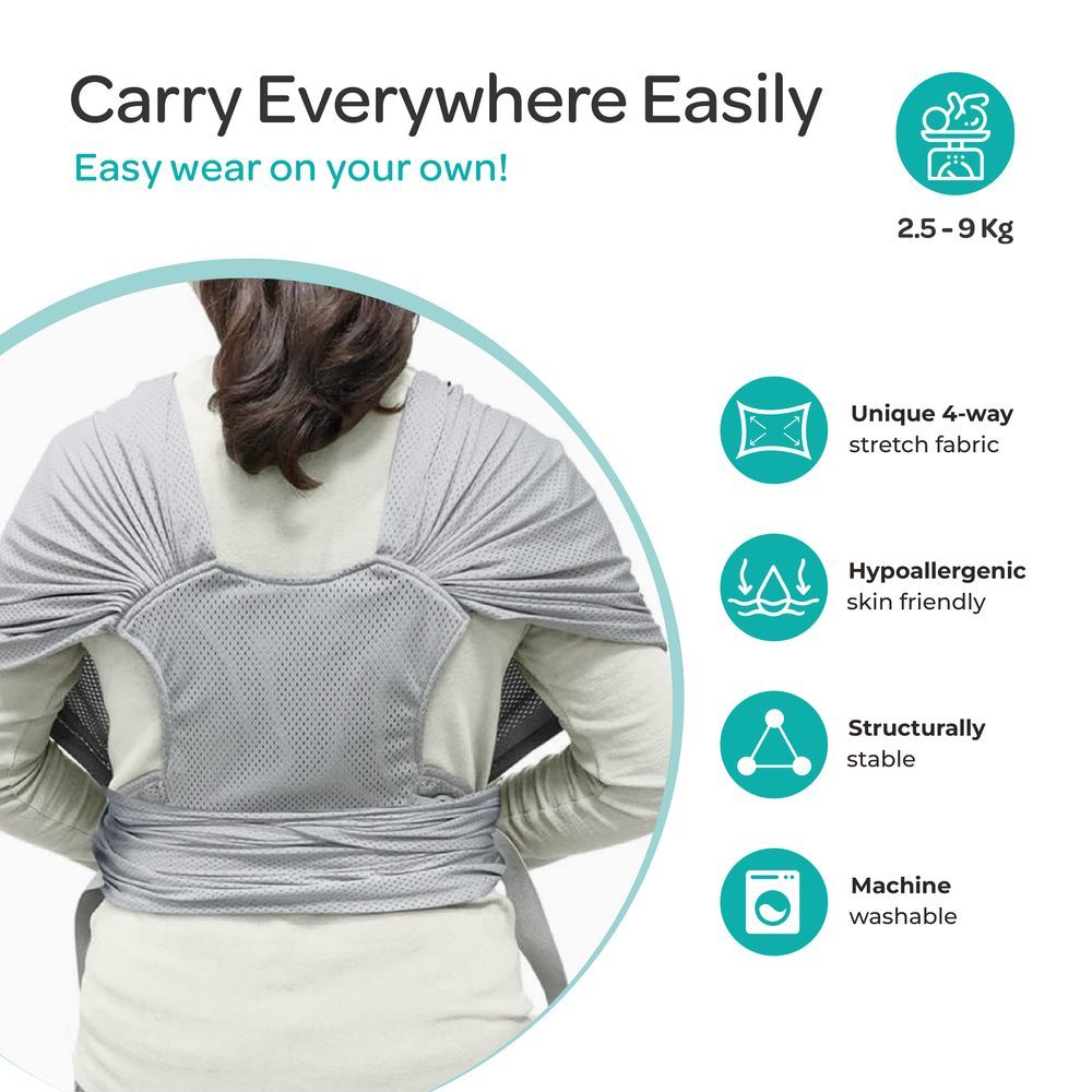 Moon - KaryGo Baby Sling Carrier - Mid Grey