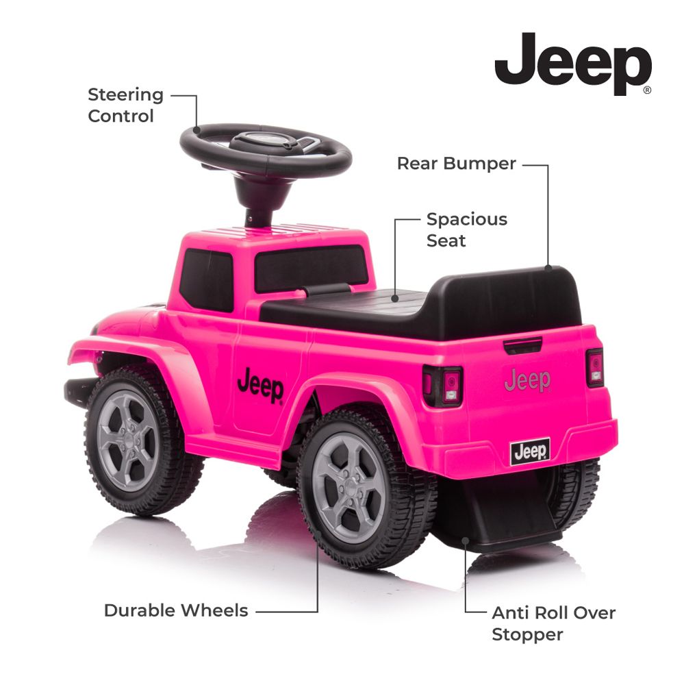 Moon - Jeep Gladiator Manual Ride-On Toy - Pink