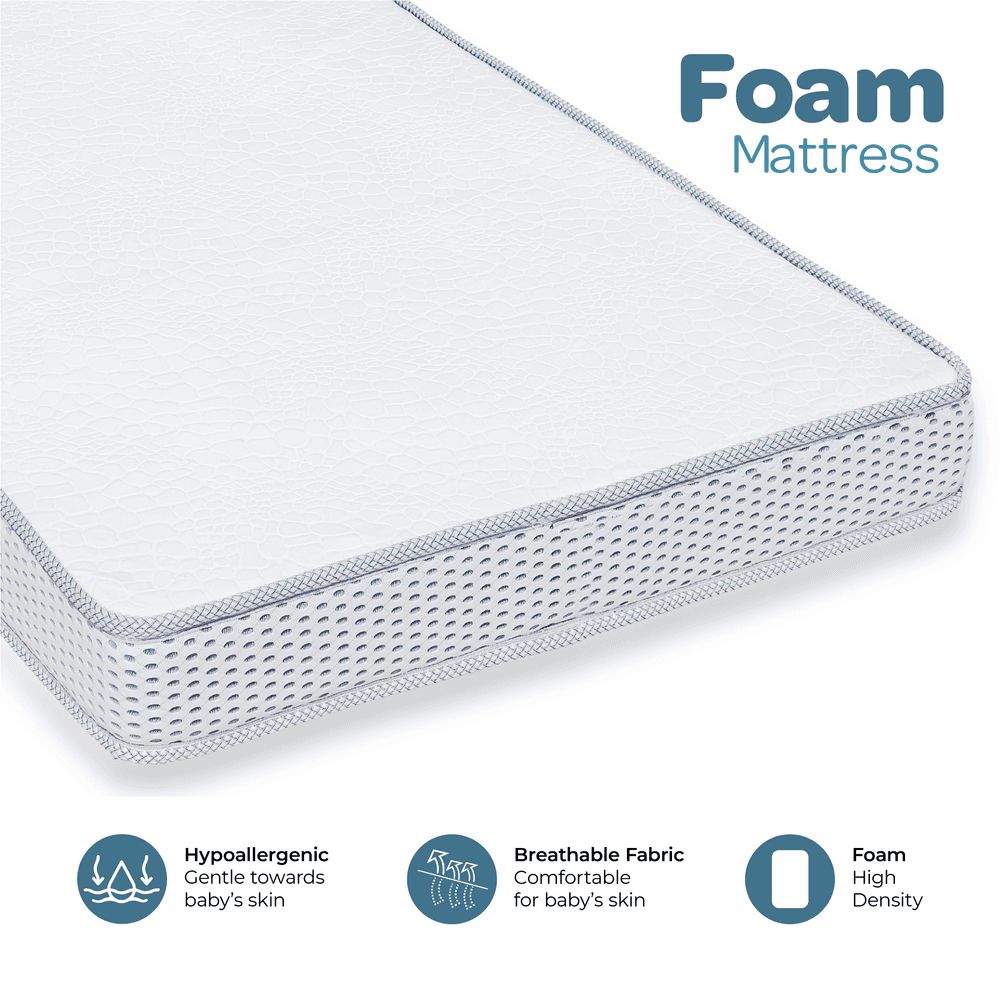 Moon - Foam Baby Crib Mattress - White - 70 x 140 x 10cm