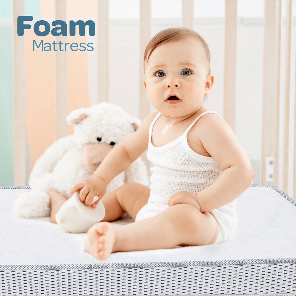 Moon - Foam Baby Crib Mattress - White - 60 x 120 x 10cm