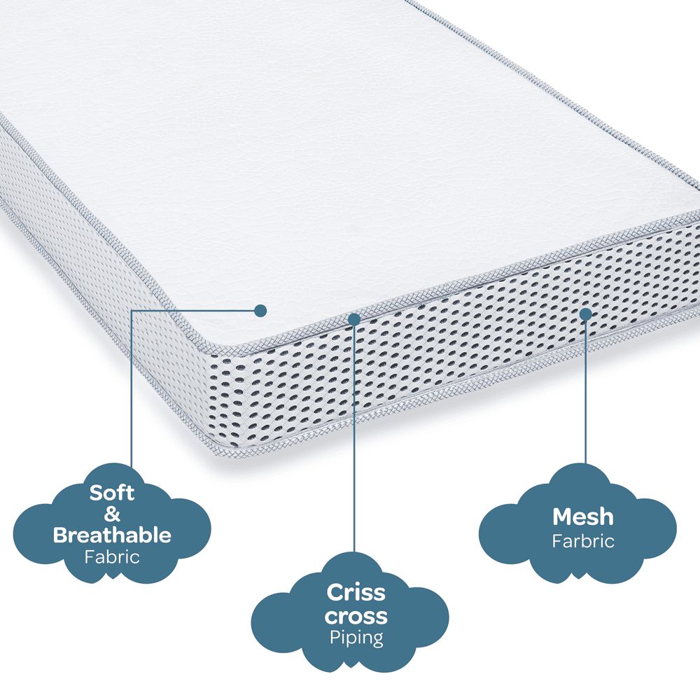 Moon - Bonnell Spring Mattress - White - 140 x 70 x 17cm