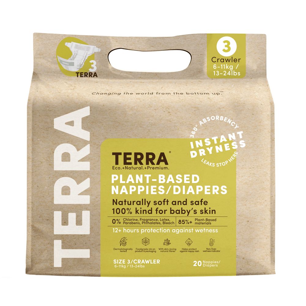 Terra Gentle - Plant-Based Diapers - Size 3 - 6-11 kg - 20 Pcs