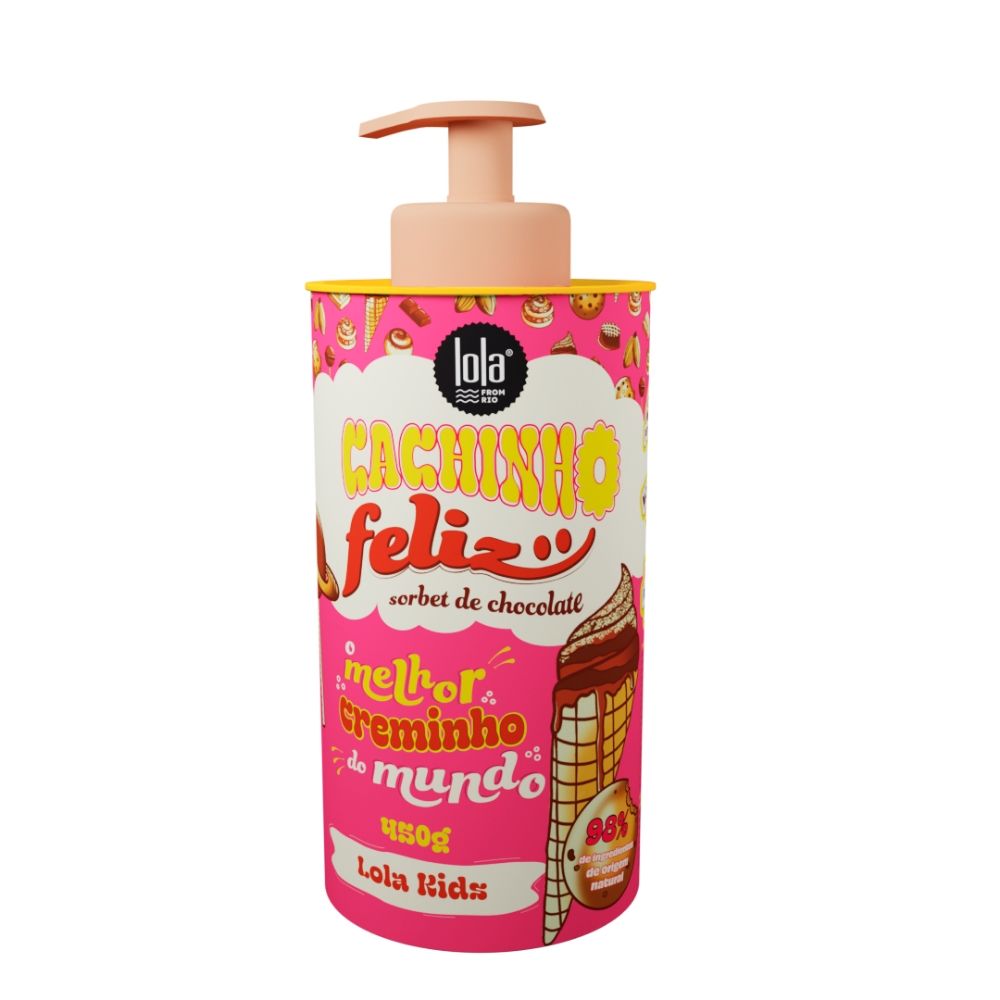 Lola From Rio - Cachinho Feliz Kids Curl Hair Styling Cream - Chocolate Sorbet - 450gm